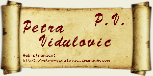 Petra Vidulović vizit kartica